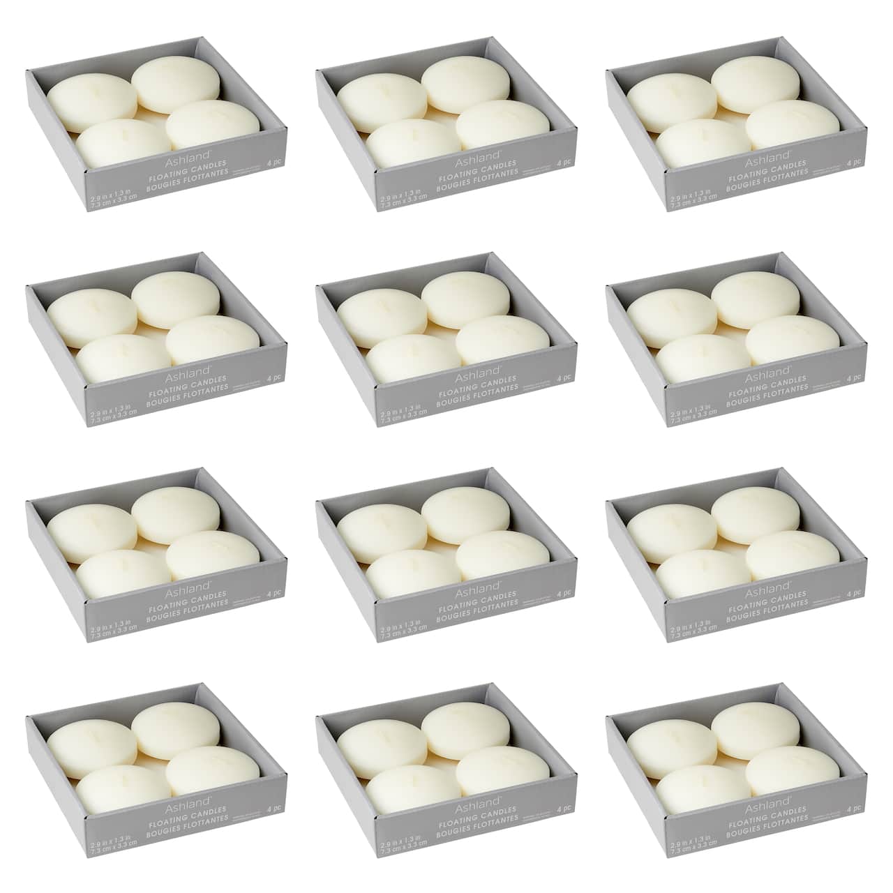 12 Packs: 4 ct. (48 total) Basic Elements™ Ivory Floating Candles by Ashland®